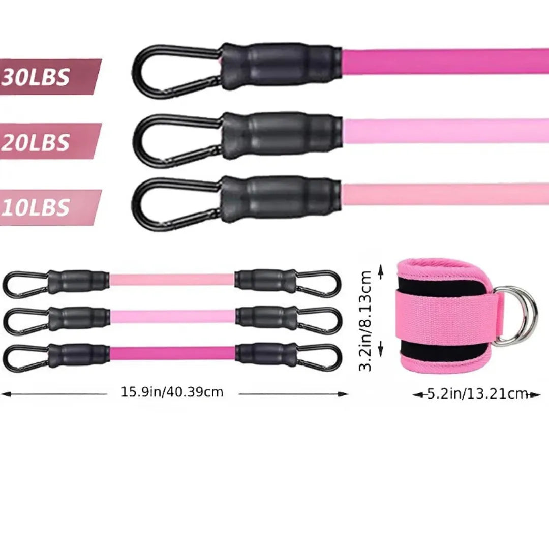 Correa de resistencia con pedal y 6 tubos elásticos