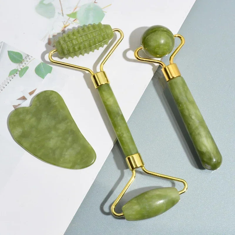 Rodillo de jade natural y Gua Sha - Lunna 